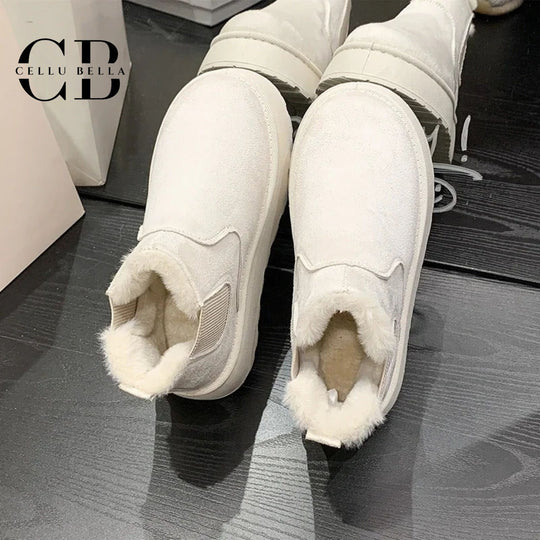 Astraea-Winterstiefel: Elegante Snowboots mit Keilabsatz und wärmendem Pelzfutter