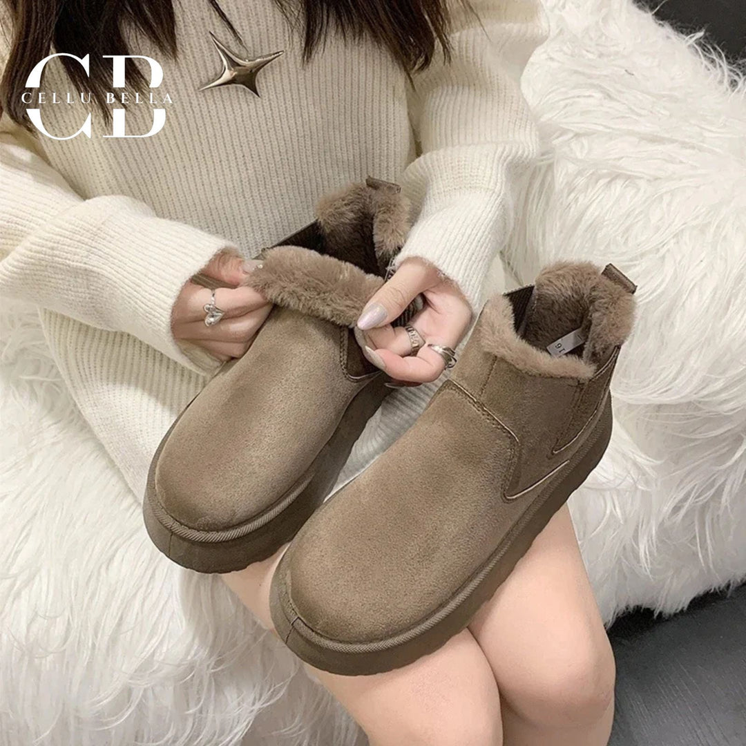 Hebe-Winterstiefel: Elegante Damen-Snowboots mit Keilabsatz und wärmendem Futter
