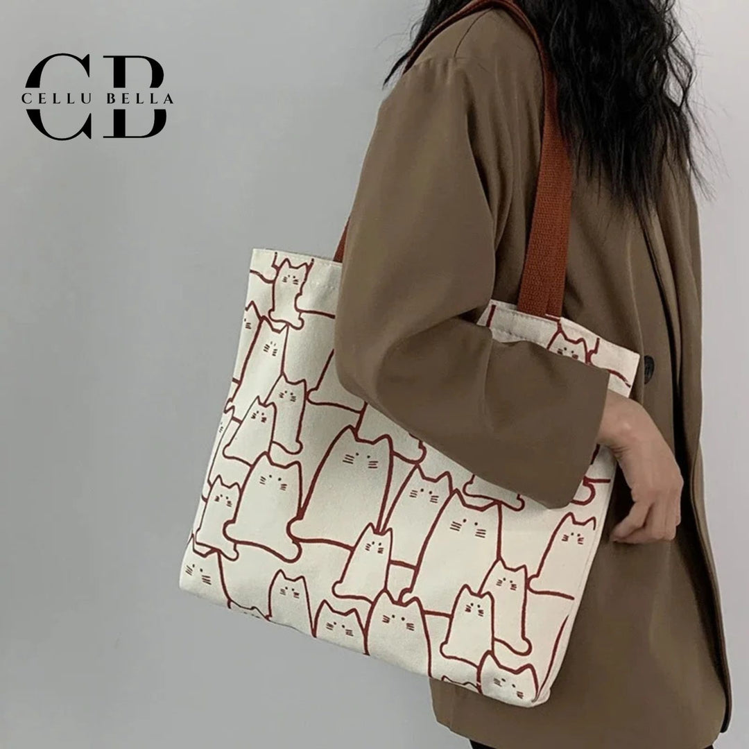 Chaton Chic – Die verspielte Canvas-Tasche für Katzenliebhaber