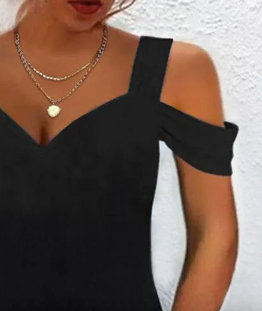 Cooles schwarzes einfarbiges Träger-Minikleid
