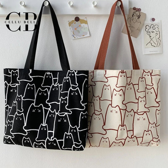 Chaton Chic – Die verspielte Canvas-Tasche für Katzenliebhaber
