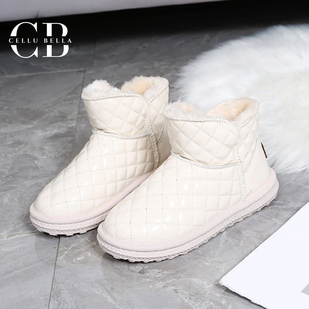 Leto-Schneestiefel: Elegante Winterboots mit glänzendem Finish und Plüschfutter