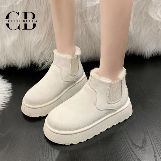 Astraea-Winterstiefel: Elegante Snowboots mit Keilabsatz und wärmendem Pelzfutter
