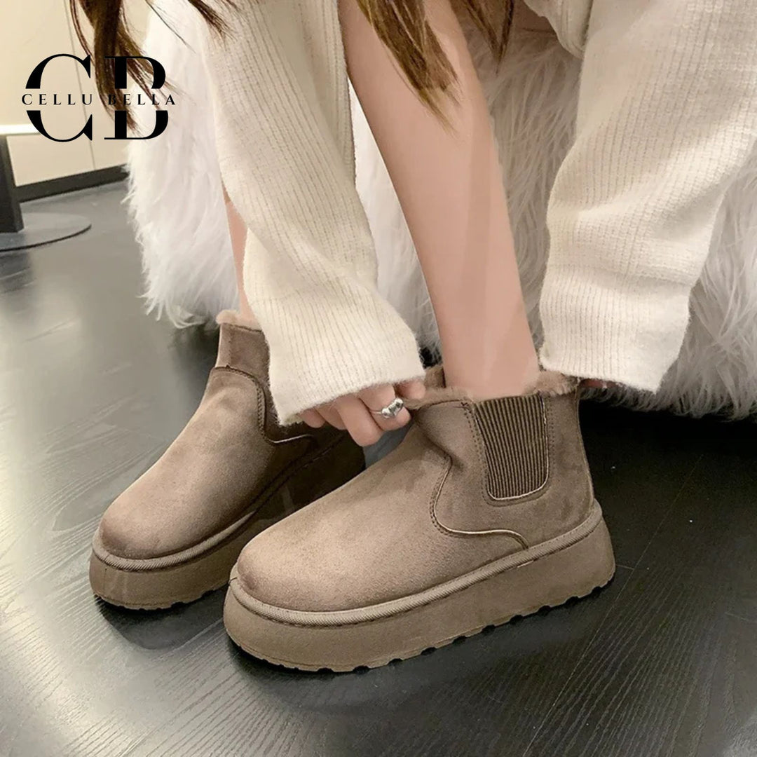 Hebe-Winterstiefel: Elegante Damen-Snowboots mit Keilabsatz und wärmendem Futter