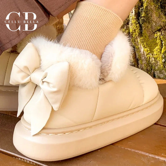 Callista-Winterboots: Warme Baumwoll-Snowboots mit verspieltem Schleifendetail