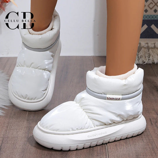 Artem-Winterboots: Wasserfeste Schneestiefel mit Plüschfutter und dicker Sohle