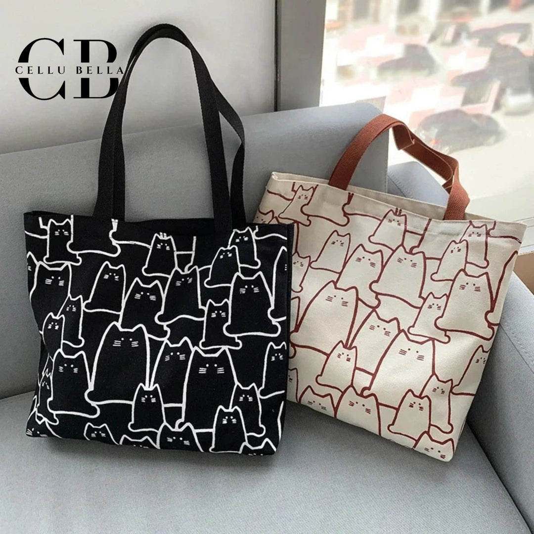 Chaton Chic – Die verspielte Canvas-Tasche für Katzenliebhaber