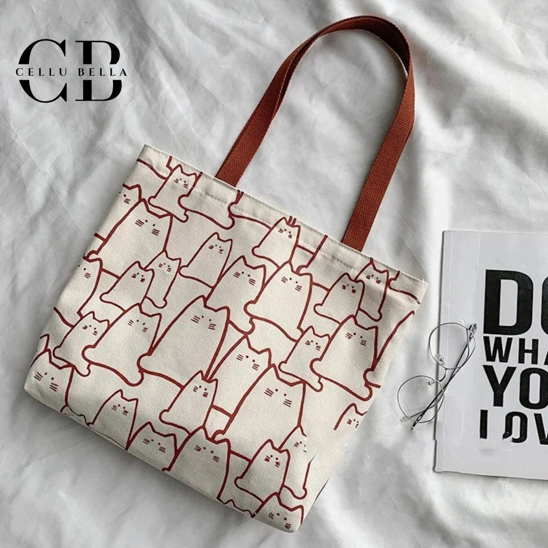 Chaton Chic – Die verspielte Canvas-Tasche für Katzenliebhaber
