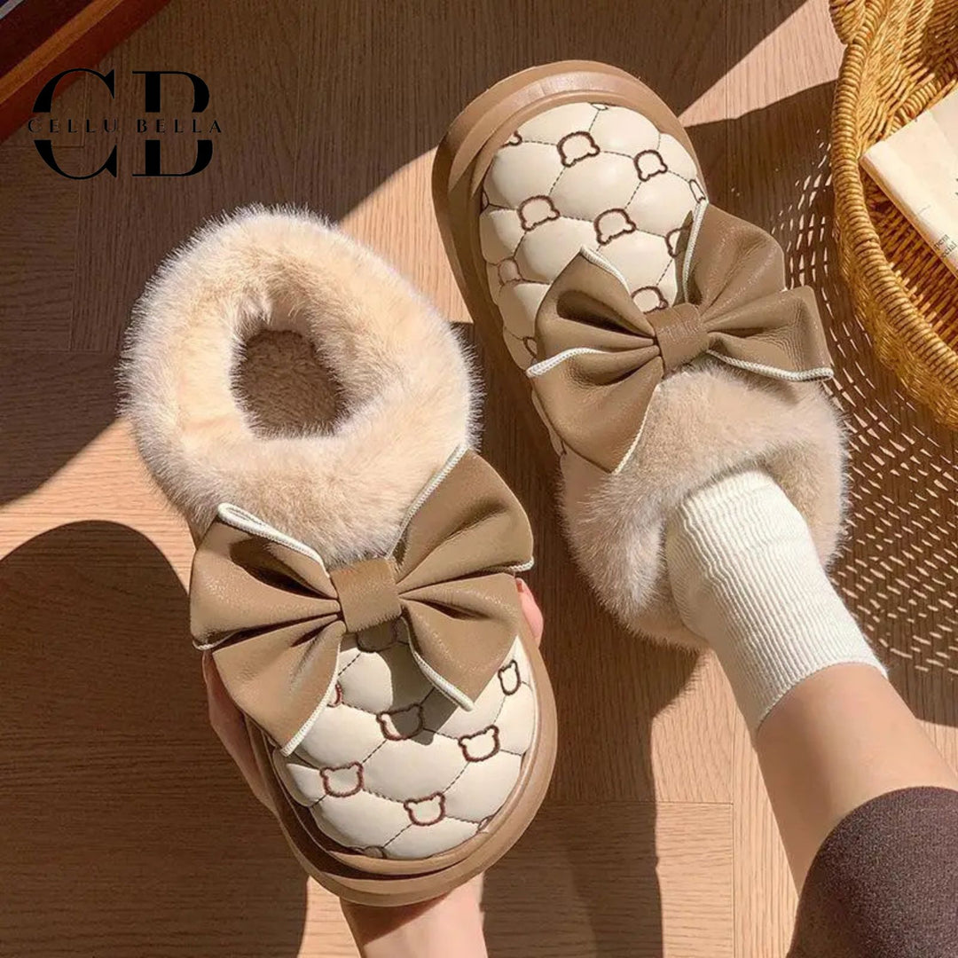 Nyxelle Winter-Boots: Luxuriöse Damenstiefel mit Plüschfutter und rutschfester Sohle Beige