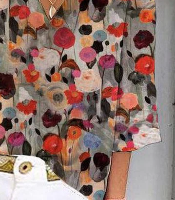 Spezielles Multicolor Top mit 3/4 Ärmeln