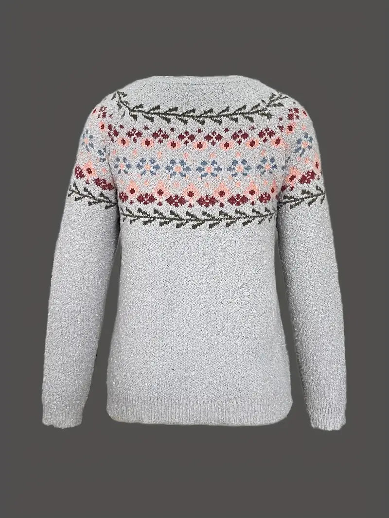 Gemütlicher Langarm-Rundhals-Pullover