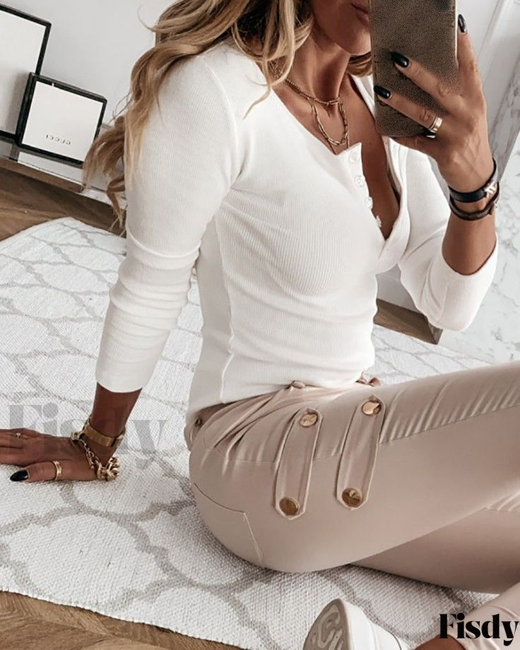 Sexy einfarbiges langärmeliges Top