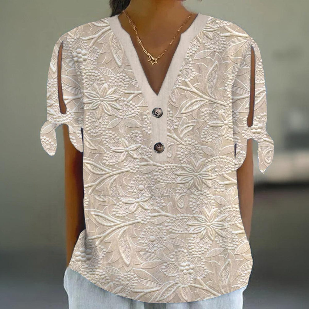 Schickes Khaki Top mit geteilten Ärmeln