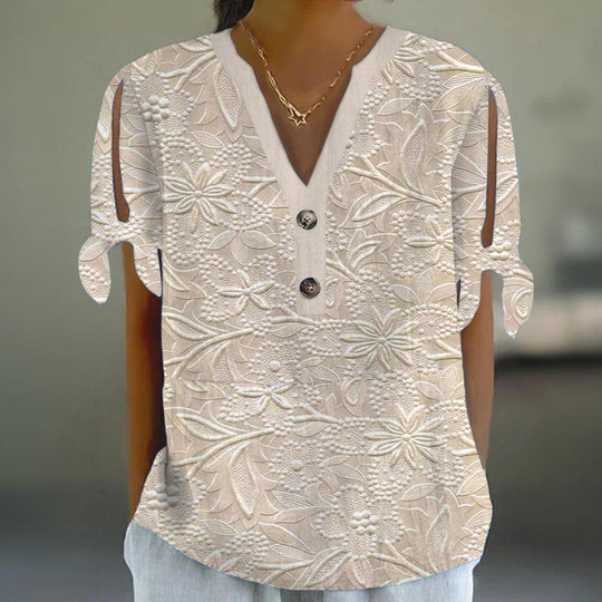 Schickes Khaki Top mit geteilten Ärmeln